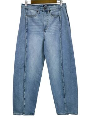 Scoop Women's Slouchy Barrel High Rise Stretchy Light Blue Denim Jeans Size 8